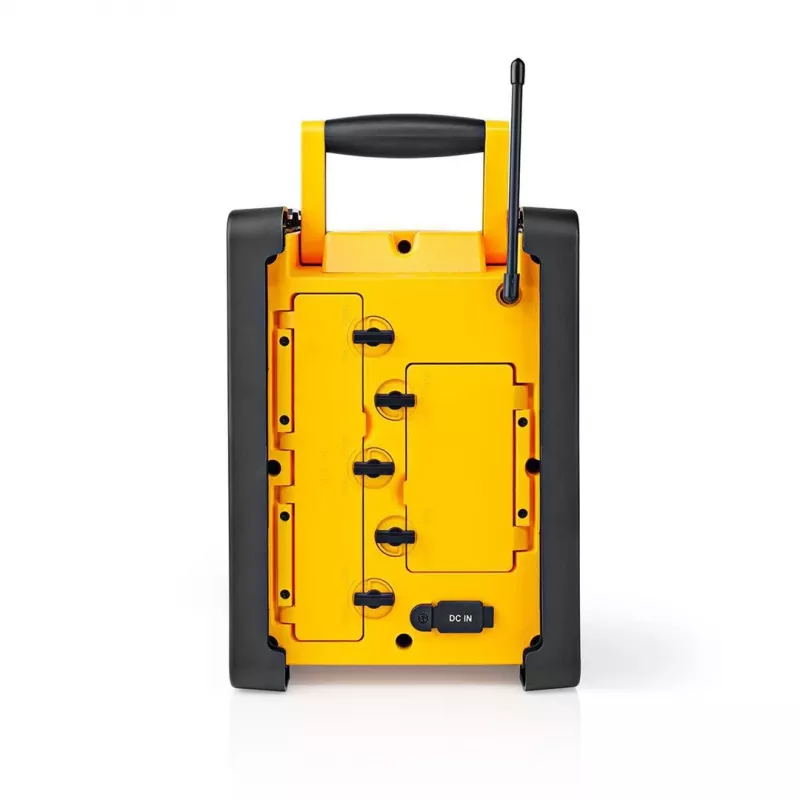 Nedis FM Radio RDFM3100YW - Przenośne radio FM z Bluetooth i AUX, IPX5, żółty