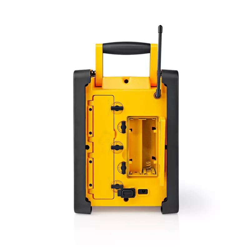 Nedis FM Radio RDFM3100YW - Przenośne radio FM z Bluetooth i AUX, IPX5, żółty