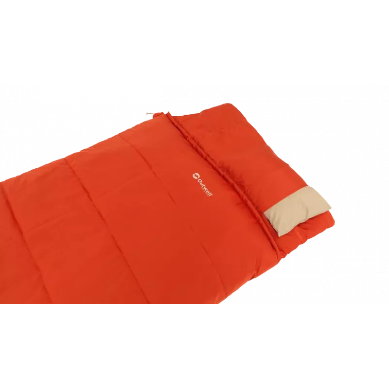 Outwell Contour Lux Red Śpiwór 220 x 85 cm -19 do 15 °C Prawy Zamek