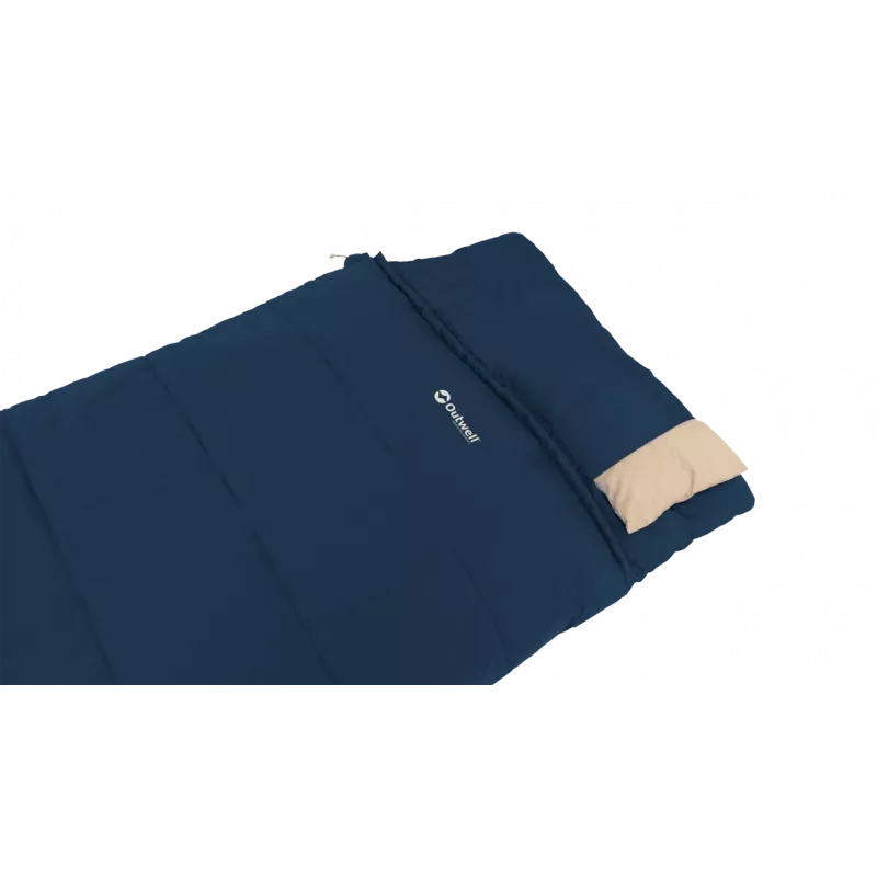 Outwell Contour Lux Deep Blue Śpiwór 220x85 cm -19 do 15 °C Prawy Zamek