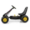 MILLY MALLY Pedal Go-Kart Thor Black, Stalowa Rama, Koła z Pianki EVA, Hamulec Ręczny, Jazda Do Przodu/Tyłu, dla Dzieci 3-8 Lat, Maks. Obciążenie 30 kg