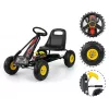 MILLY MALLY Pedal Go-Kart Thor Black, Stalowa Rama, Koła z Pianki EVA, Hamulec Ręczny, Jazda Do Przodu/Tyłu, dla Dzieci 3-8 Lat, Maks. Obciążenie 30 kg