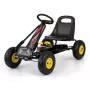 MILLY MALLY Pedal Go-Kart Thor Black, Stalowa Rama, Koła z Pianki EVA, Hamulec Ręczny, Jazda Do Przodu/Tyłu, dla Dzieci 3-8 Lat, Maks. Obciążenie 30 kg