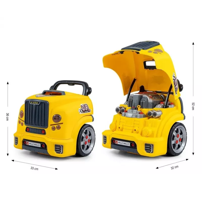 MILLY MALLY Zestaw Warsztatu Mechanika z Rozłożonym Silnikiem N-Gine Żółty