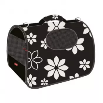 Torba transportowa dla psów i kotów ZOLUX Nomad Flower S, szara z kwiatowym wzorem, 36x21x23,5 cm