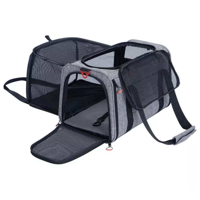 Torba transportowa dla zwierząt ZOLUX NOMAD M rozszerzana 44x28x28 cm szary