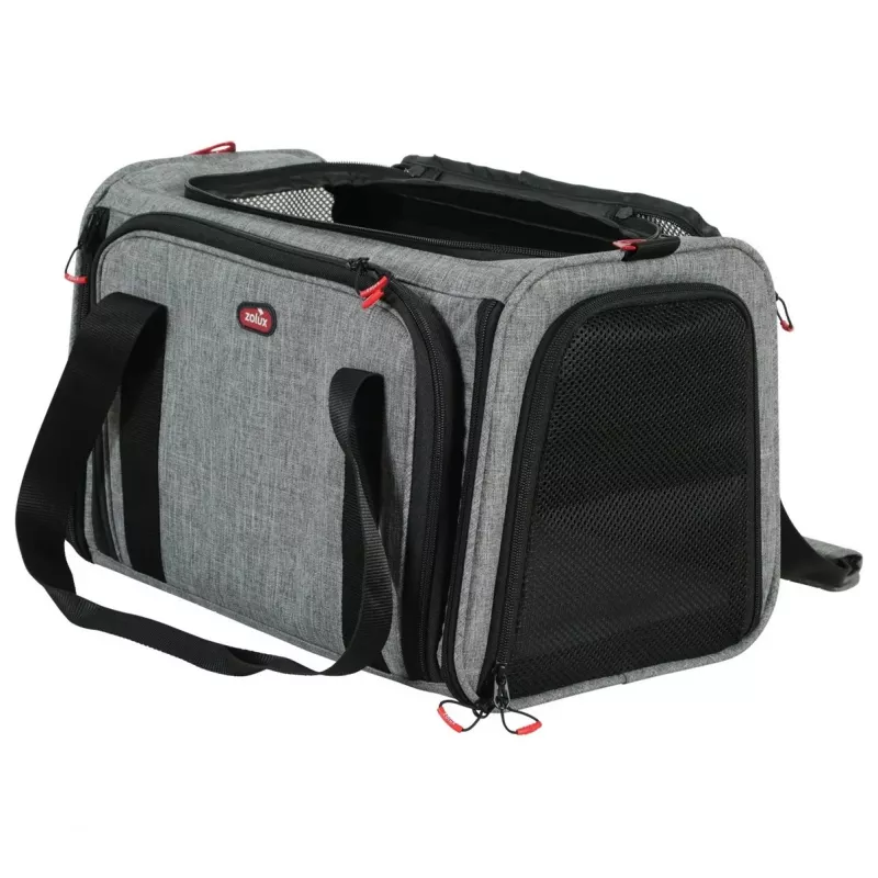 Torba transportowa dla zwierząt ZOLUX NOMAD M rozszerzana 44x28x28 cm szary