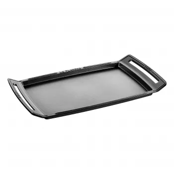 Staub Prostokątna brytfanna żeliwna z pokrywką, czarna, kompatybilna z indukcją, 38 cm