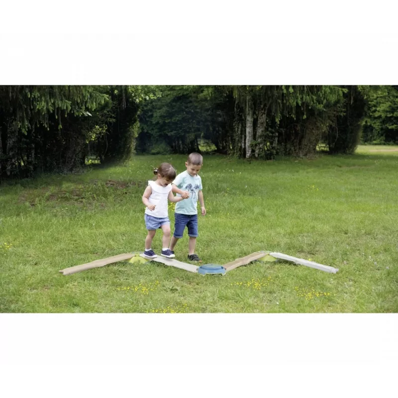 Smoby Life Balance Beam Set dla dzieci - 10-elementowy modułowy tor równoważny z kamieniami do stawiania kroków, do użytku wewnątrz i na zewnątrz, wiek 2+