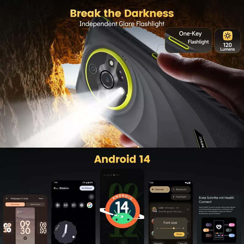ULEFONE Armor X31 Pro 4G Rugged Smartphone, 5,45 inch HD+, 8GB RAM, 256GB Storage, 5200mAh, IP68/IP69K, Orange