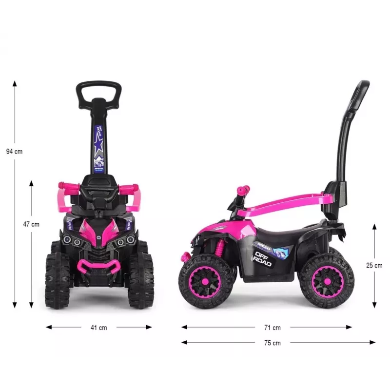 Rower dziecięcy MILLY MALLY z rączką Wild Pink 12 cali