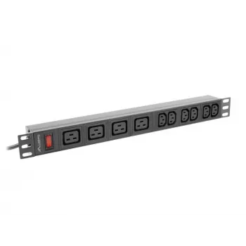 LANBERG Rack PDU 19 inch 1U 16A 2m 4x C19 6x C13 C20 Black