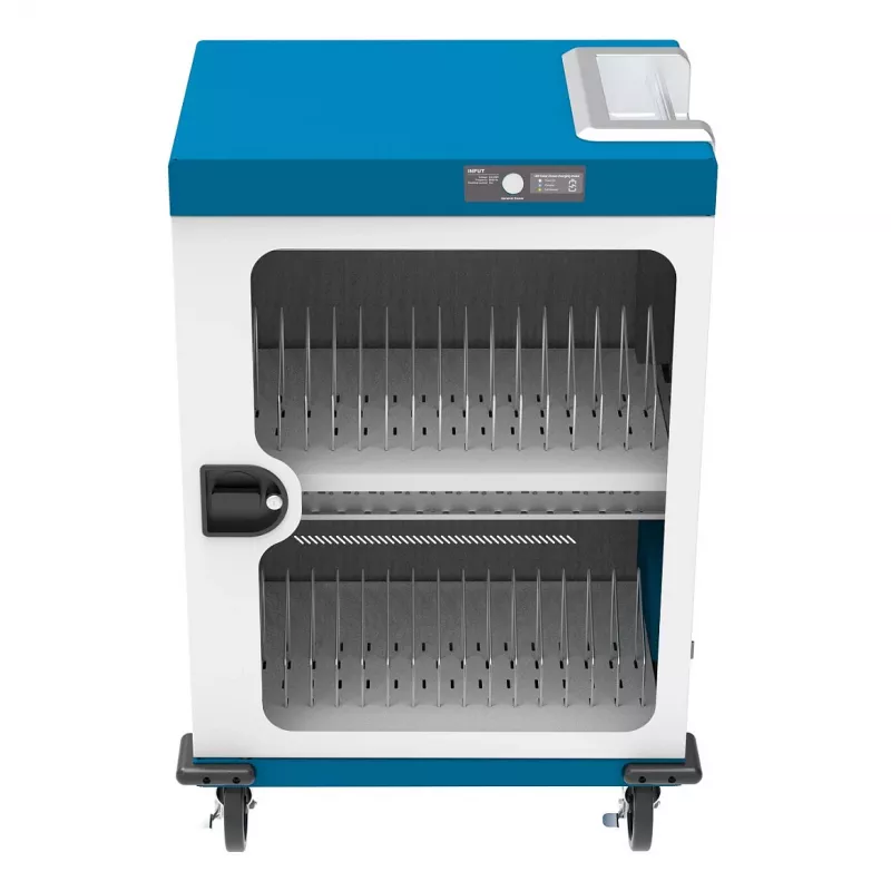 GoodConnections GEMMA T32C Tablet Charging Cart USB-C 18W per Port PD3.0 QC3.0 Biały/Niebieski