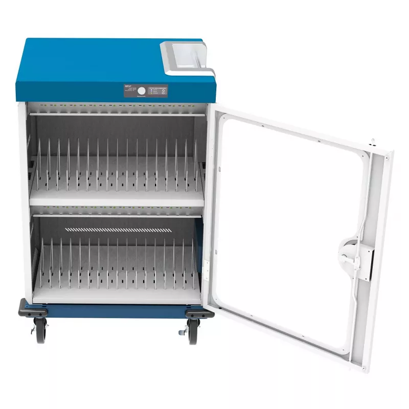 GoodConnections GEMMA T32C Tablet Charging Cart USB-C 18W per Port PD3.0 QC3.0 Biały/Niebieski