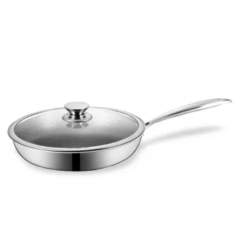 Patelnia Maestro MR-1216-28 z pokrywką 28 cm, nieprzywierająca powłoka marmurowa, kompatybilna z indukcją, czarno-szara