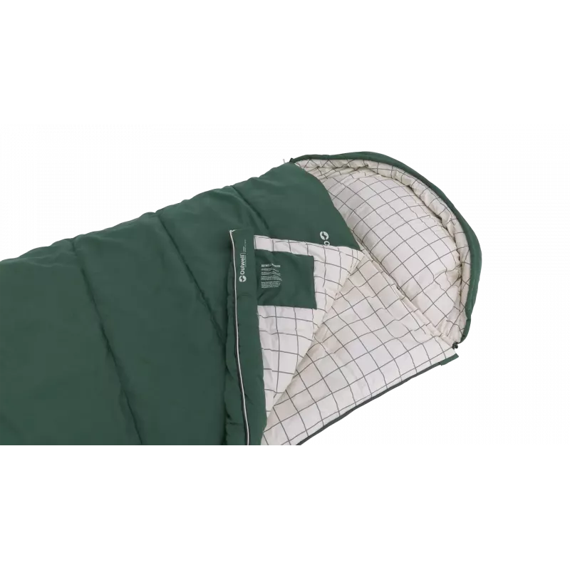 Śpiwór Outwell Camper Prime Green 235 x 90 cm -15 do 5 °C Prawy Zamek
