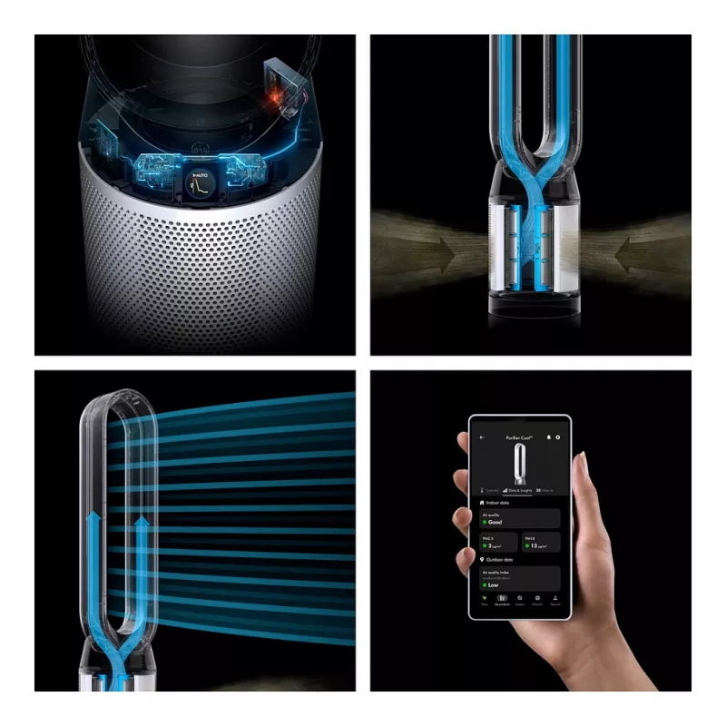 Dyson Purifier Cool PC1 Oczyszczacz Powietrza i Wentylator Chłodzący Srebrny/Biały