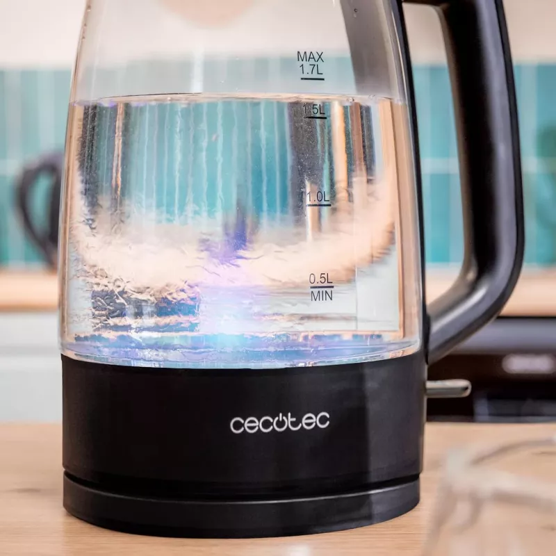 Cecotec ThermoSense 320 Clear Czajnik Elektryczny 2200 W 1.7 L Szkło Czarny/Przezroczysty
