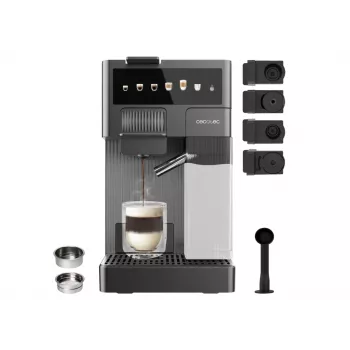 Ekspres do kawy Cecotec FreeStyle Latte T - ciśnienie pompy 20 bar, wbudowany spieniacz do mleka, 1350 W, szary