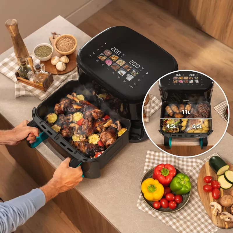 Cecotec Cecofry&Grill Smokin'Prime 11000 Podwójna Frytkownica Beztłuszczowa 11L 2800W Czarna
