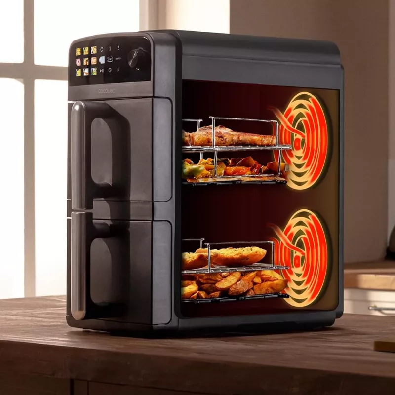 Cecotec Double Hot Air Fryer Cecofry DuoLevel 10000, 2400 W, 10 L, Czarny