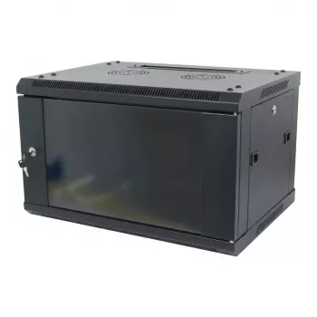 ALLNET 19-calowa szafa ścienna 18U 1-częściowa głębokość 450mm Czarna Seria SMA Flat Pack