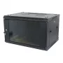 ALLNET 19-calowa szafa ścienna 18U 1-częściowa głębokość 450mm Czarna Seria SMA Flat Pack