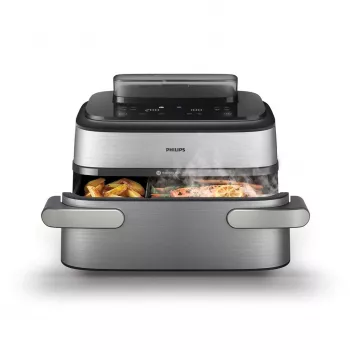 Philips 5000 Series NA565/02 Dual Basket Air Fryer 9.5 L 2750 W Czarny, Srebrny, Stal nierdzewna
