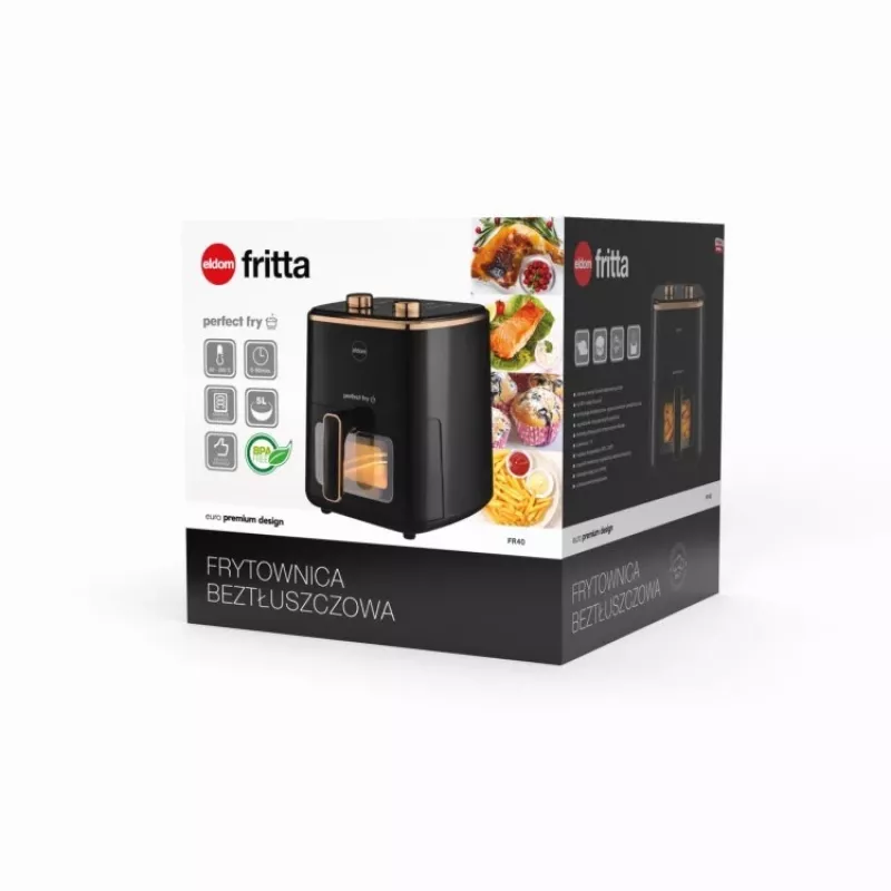 ELDOM FR45 FRITELO 1500 W Frytkownica beztłuszczowa, czarna
