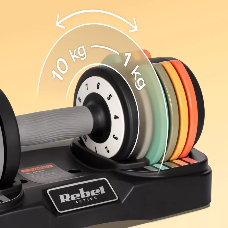 REBEL ACTIVE Automatic Cast Iron Dumbbells 2x10kg RBA2335