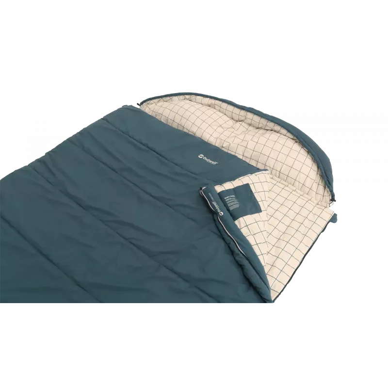 Outwell Camper Lux Double Blue Śpiwór 235x150 cm -16 do 5 °C Zamek Błyskawiczny Dwustronny