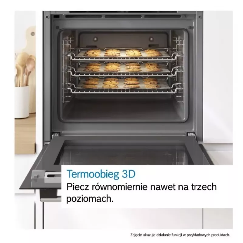 Piekarnik do zabudowy Bosch Serie 6 HBG557EB3 z pirolitycznym samooczyszczaniem, 71 l, czarny