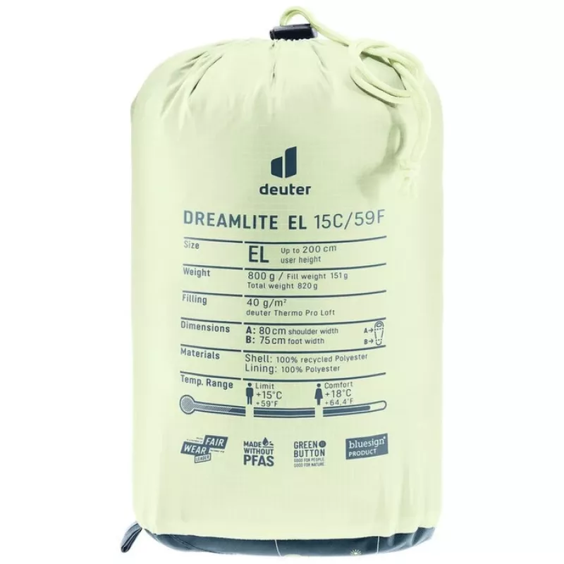 Śpiwór Deuter Dreamlite 10C/50F, Nautic/Breeze