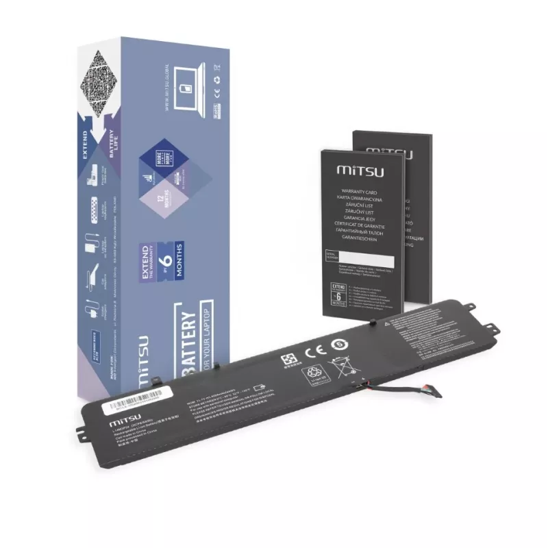 Bateria MITSU Lenovo Yoga L14M3P24 L14S3P24 11.4V 3950mAh 45Wh Li-Polymer 3-ogniwowa Czarny