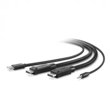 Belkin Secure KVM Combo Cable - Kabel Klawiatura/Video/Mysz/Audio - Zgodny z TAA - USB, Mini Złącze, DisplayPort (Męski) - 3 m