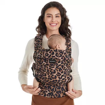 MOMCOZY BC001 Nosidełko dla niemowląt i małych dzieci, bawełniane, wzór lamparta