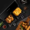 ELDOM FR210 DualCrisp Podwójna Frytkownica Beztłuszczowa, 2200 W, Pojemność 8 L, Wyświetlacz LED, Czarny