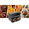 ELDOM FR210 DualCrisp Podwójna Frytkownica Beztłuszczowa, 2200 W, Pojemność 8 L, Wyświetlacz LED, Czarny
