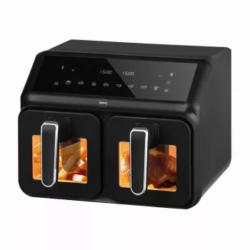 ELDOM FR210 DualCrisp Podwójna Frytkownica Beztłuszczowa, 2200 W, Pojemność 8 L, Wyświetlacz LED, Czarny