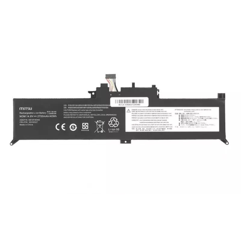 Bateria do laptopa MITSU 2700mAh 14,8V (40Wh) 4-ogniwowa Li-ion do Lenovo ThinkPad Yoga 260 370 X380 - Czarny