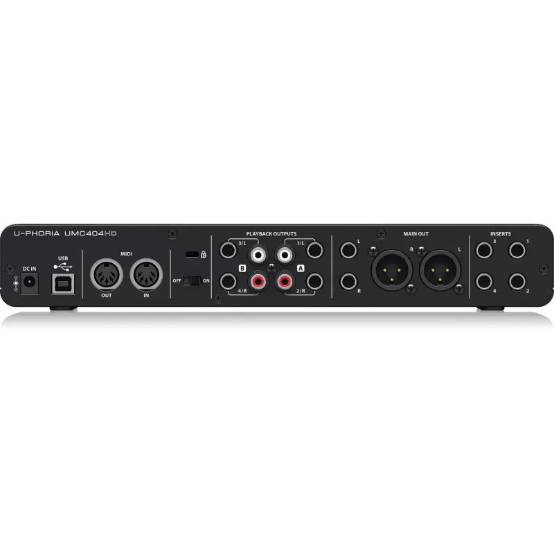 Behringer UMC404HD USB Audio Interface 4x4 24-bit/192 kHz z przedwzmacniaczami MIDAS