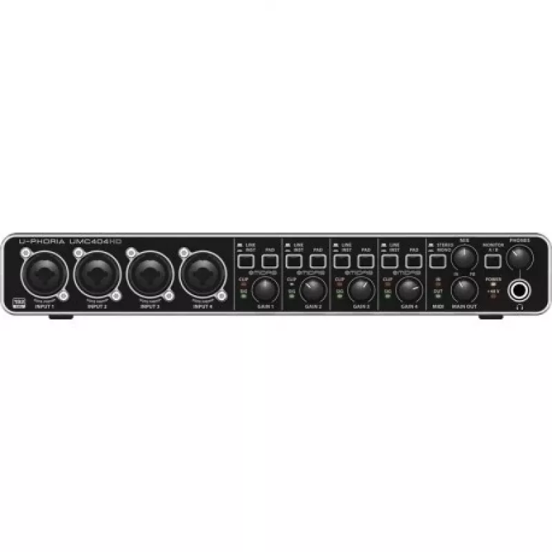 Behringer UMC404HD USB Audio Interface 4x4 24-bit/192 kHz z przedwzmacniaczami MIDAS