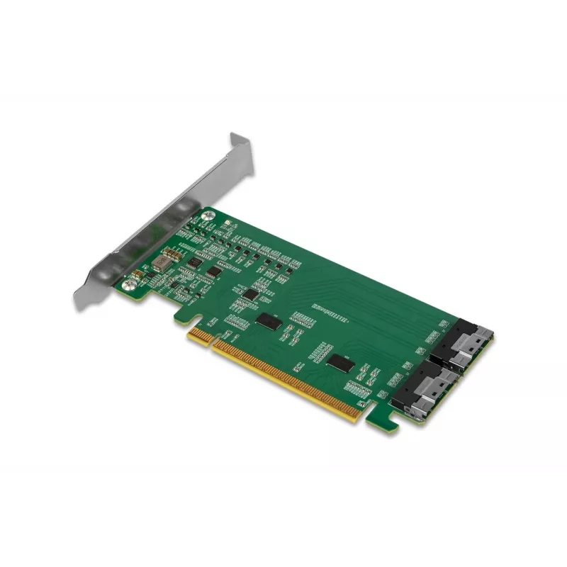 ICY DOCK EXLink MB308A PCIe 4.0 x16 NVMe Adapter Card z 2 x SlimSAS 8i (SFF-8654) i Redriver