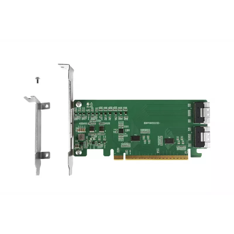 ICY DOCK EXLink MB308A PCIe 4.0 x16 NVMe Adapter Card z 2 x SlimSAS 8i (SFF-8654) i Redriver