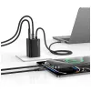 USAMS JC Series CC266 65W GaN Fast Charger z wbudowanym kablem USB-C, czarny