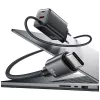 USAMS JC Series CC266 65W GaN Fast Charger z wbudowanym kablem USB-C, czarny