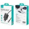 USAMS JC Series CC266 65W GaN Fast Charger z wbudowanym kablem USB-C, czarny