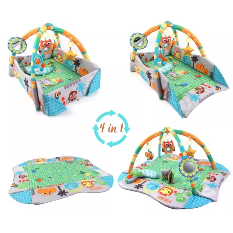 MILLY MALLY 4w1 Mata Edukacyjna Dżungla, Suchy Basen, kojec
