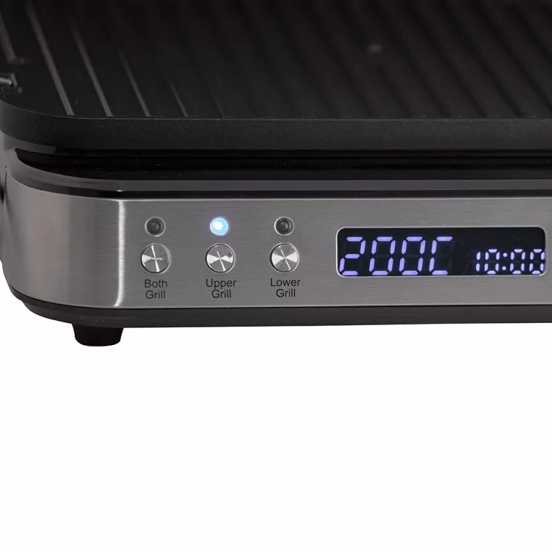 ELDOM GK200 GRILO Grill kontaktowy 2000W Regulowany termostat Płyty nieprzywierające Czarny/Srebrny