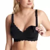 MOMCOZY YN46 Seamless Support Floral Nursing Bra Black 2XL